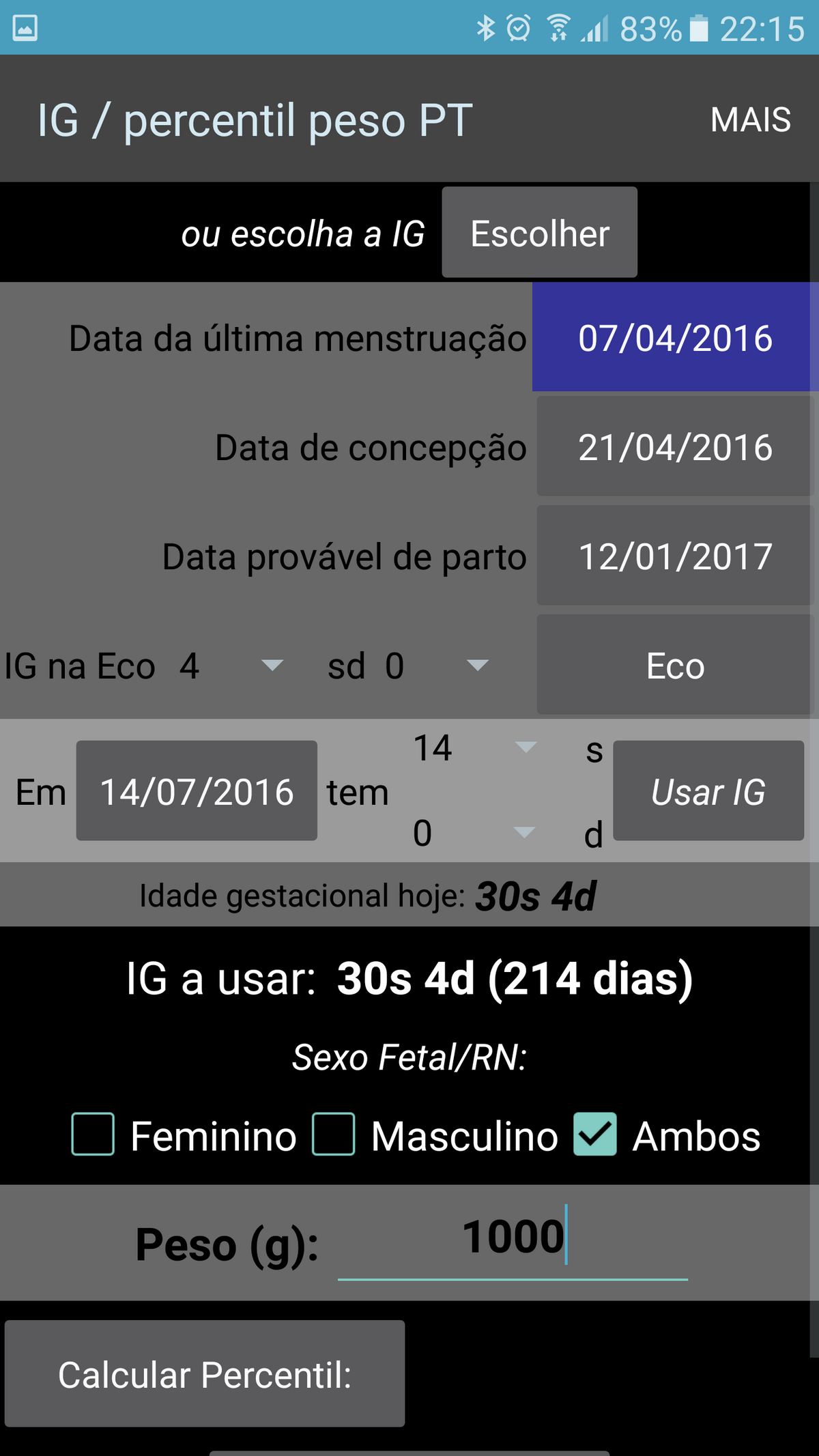 Screenshot da aplicação